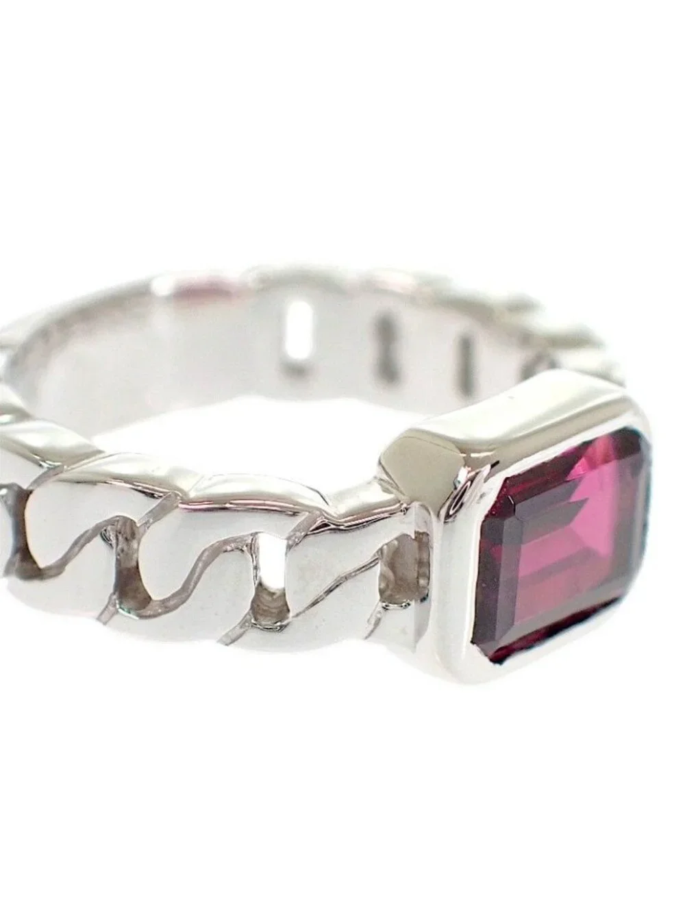 Chanel Premiere Ring 18k White Gold Pink Garnet